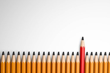 beyaz zemin üzerine kalem 3D çizimi