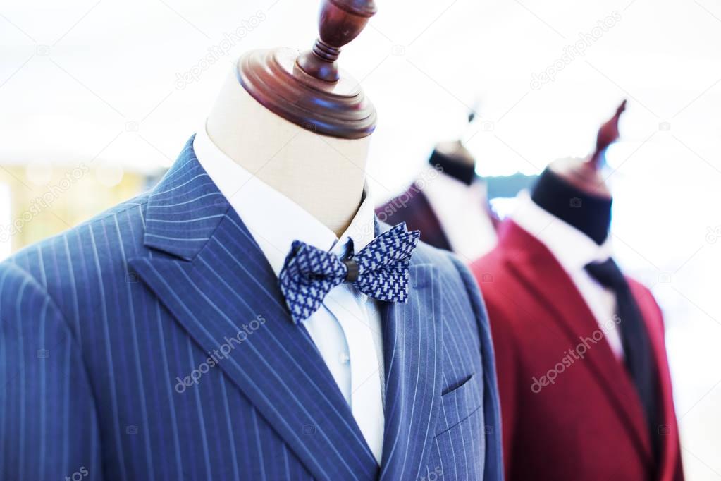 businessman suits on models in shopping mall