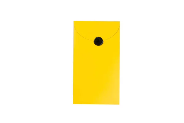 Envelope fechado amarelo isolado — Fotografia de Stock