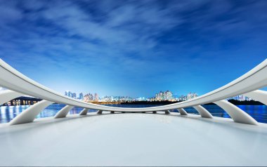 Seul soyut penceresinden gece çekimi 