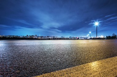 Boş yol Seul gece sahne 