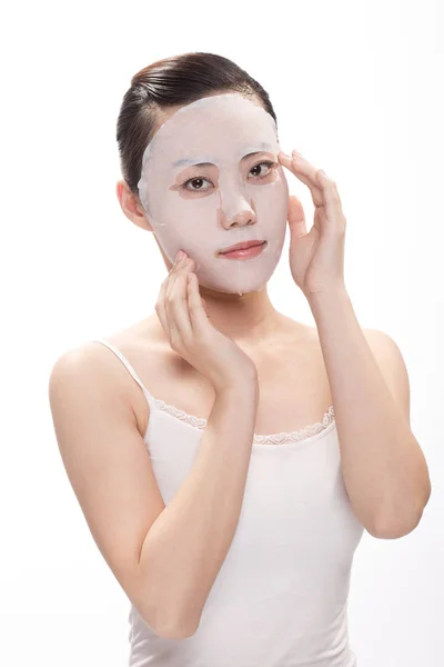 Twarzy makijaż asian Kobieta Piękny — Zdjęcie stockowe