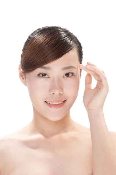 Trucco facciale di asiatica bella donna — Foto Stock