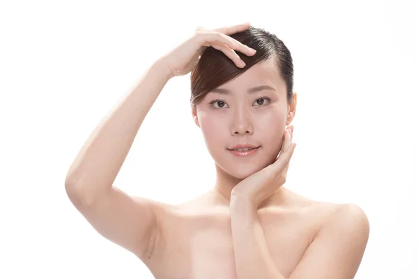 Ansiktssammensetning av asiatisk vakker kvinne – stockfoto