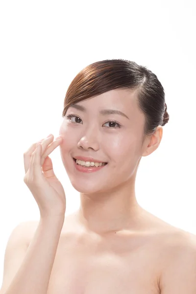 Maquillage facial de belle femme asiatique — Photo