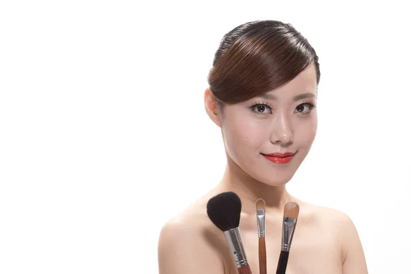 Maquillage facial de belle femme asiatique — Photo