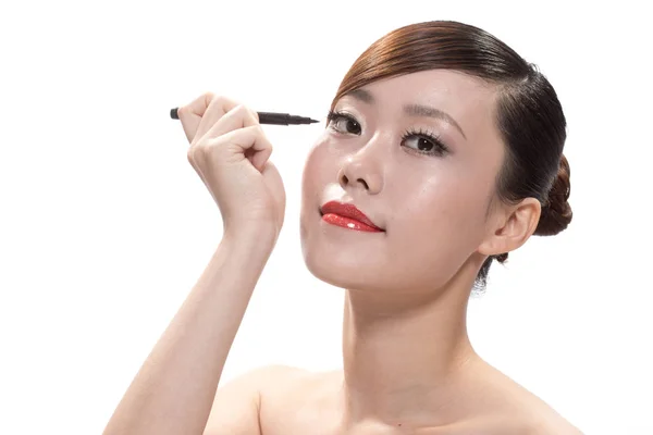 Arc smink ázsiai gyönyörű nő — Stock Fotó