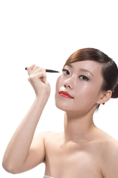 Arc smink ázsiai gyönyörű nő — Stock Fotó