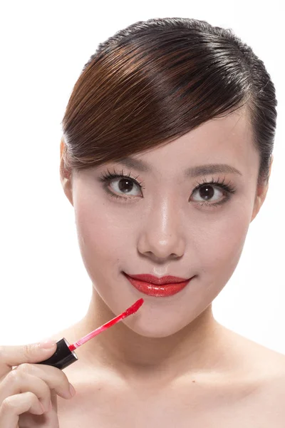 Ansiktsmakeup av asiatiska vacker kvinna — Stockfoto