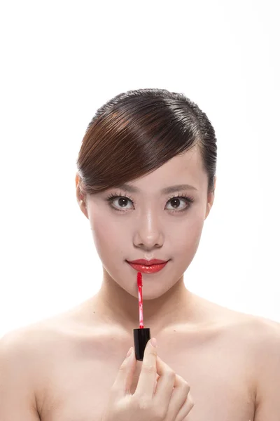 Twarzy makijaż asian Kobieta Piękny — Zdjęcie stockowe