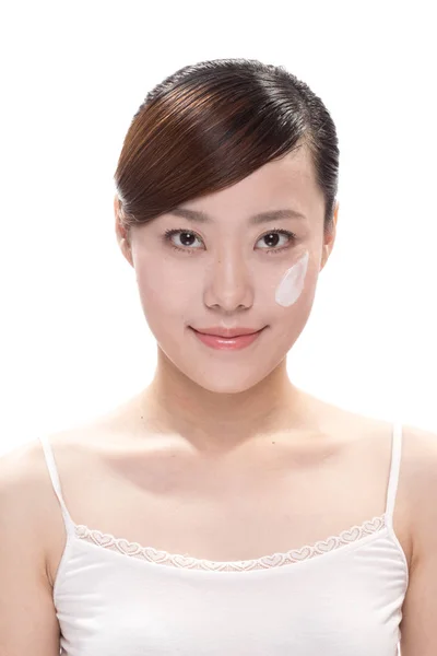 Maquillage facial de belle femme asiatique — Photo