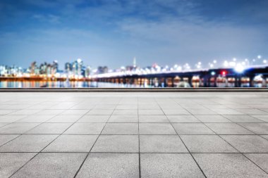 Cityscape ve tuğla yerden Seul manzarası