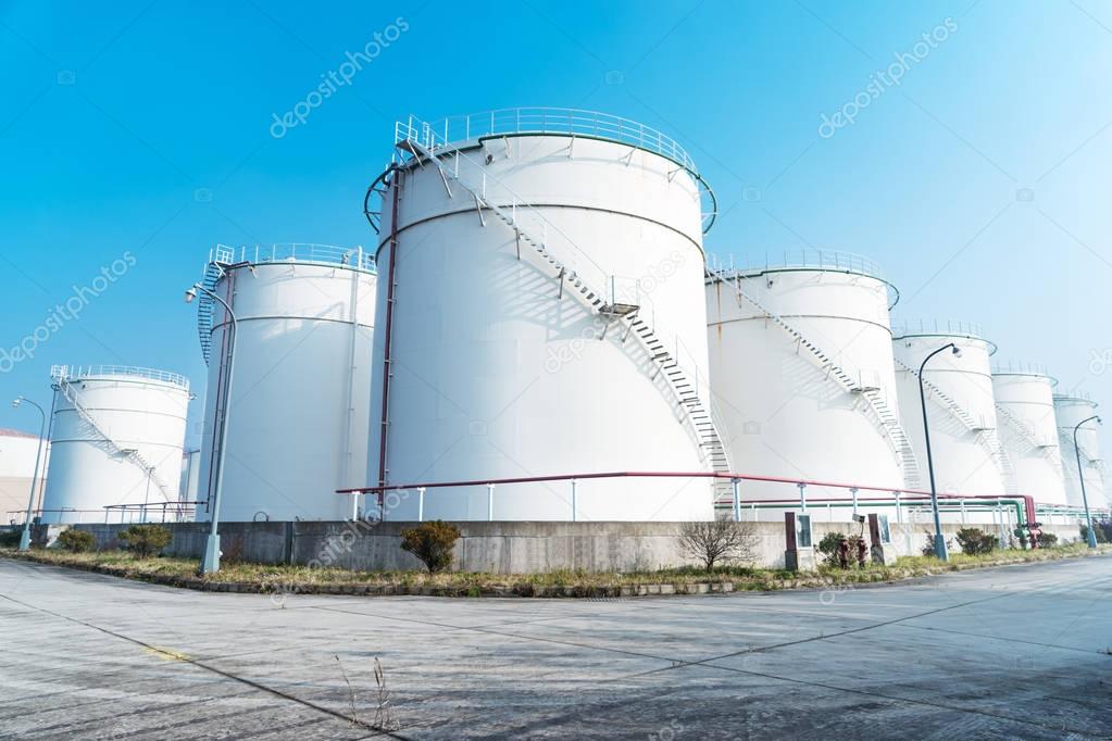 oil tanks in modern oil refinery