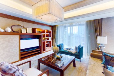 Modern oturma odasının içi.