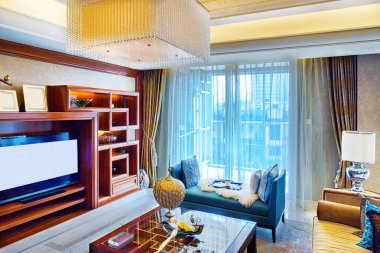 Modern oturma odasının içi.