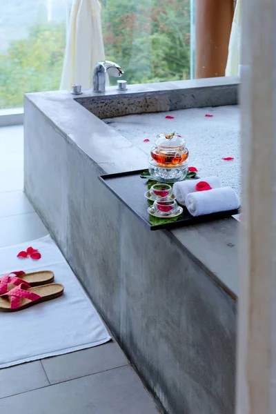 interior of modern spa bathroom