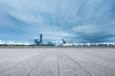 cityscape ve manzarası ile boş tuğla zemin