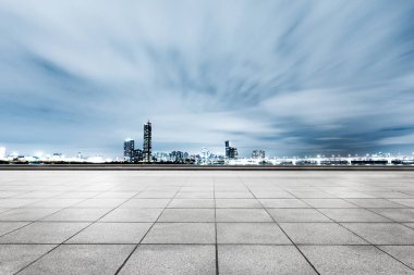 cityscape ve manzarası ile boş tuğla zemin