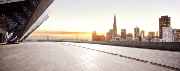 floor with cityscape and skyline of San Francisco