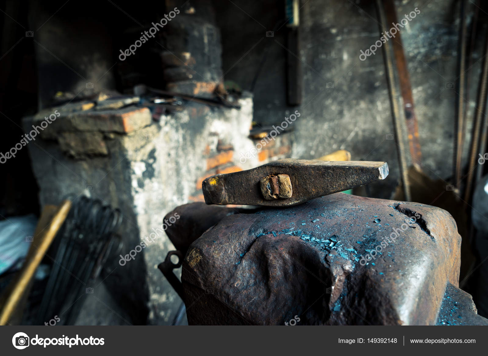 Hammer and anvil in smithy Stock Photo by ©zhudifeng 149392148