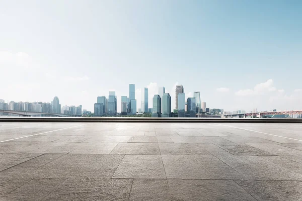 Empty floor with cityscape of hongqing — Stock Photo, Image