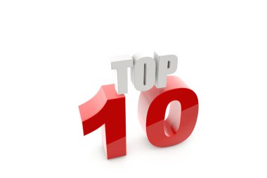 3D illüstrasyon izole 10 numara 