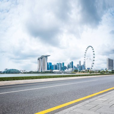cityscape modern şehir ile boş yol