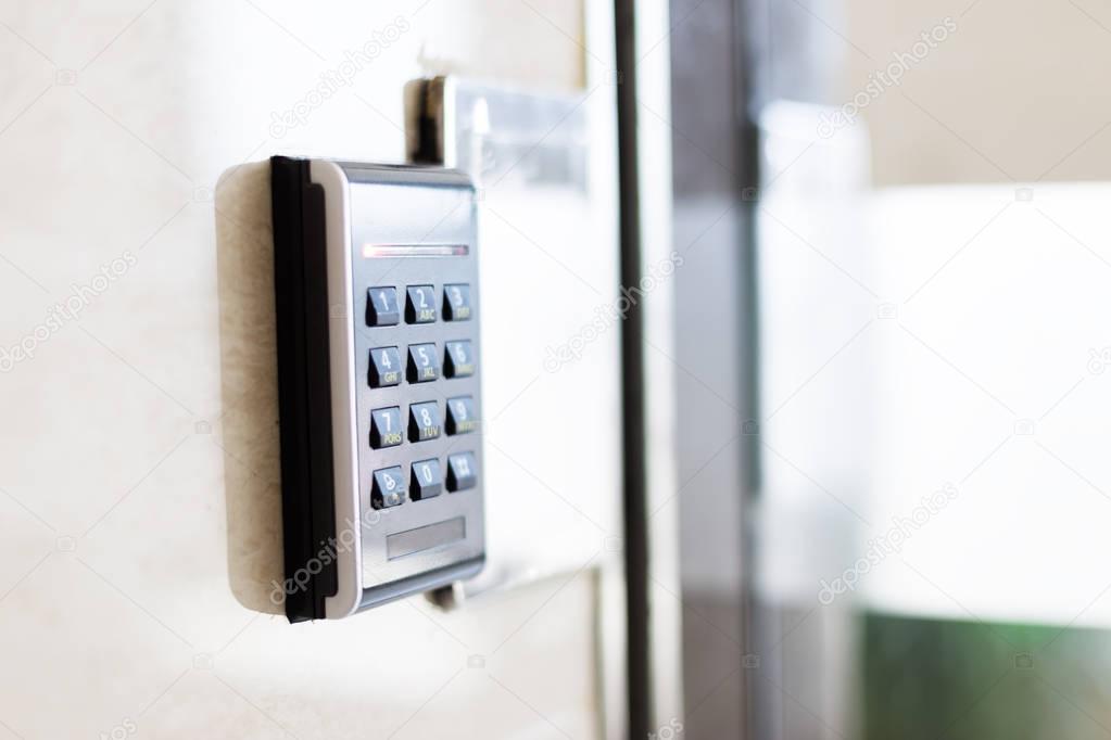 fingerprint scanner on wall