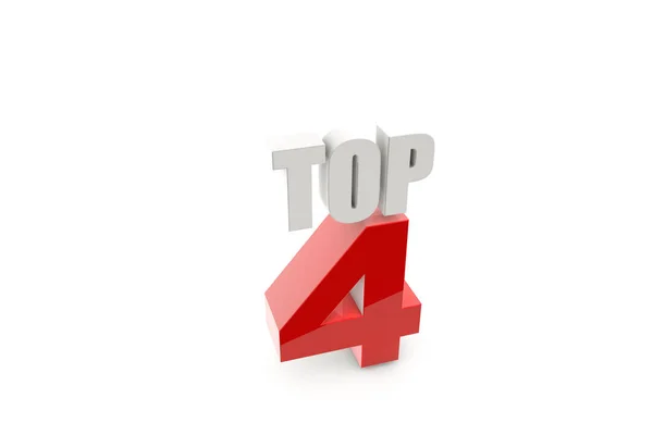 Top 4 sign on white — Stock Photo, Image