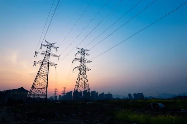 Steel power towers — Stock Photo, Image