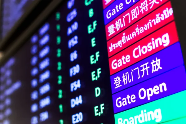 Screen Flight Information Airport — Stock Photo, Image