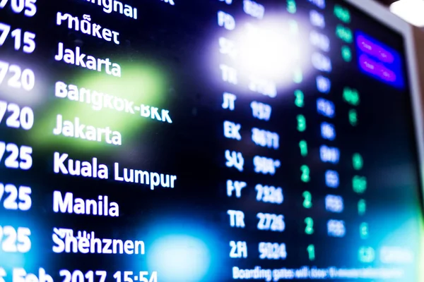 Screen Flight Information Airport — Stock Photo, Image