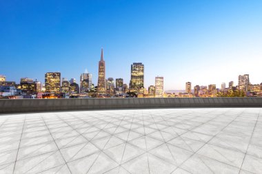 Cityscape San Francisco boş tuğla yerden