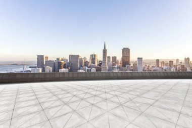 Cityscape San Francisco boş tuğla yerden