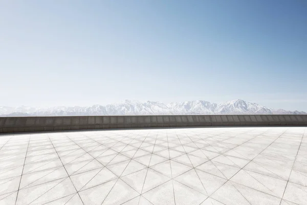 Montañas Nieve Blanca Del Suelo Ladrillo Vacío — Foto de Stock