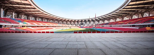 empty brick floor in abstract stadium