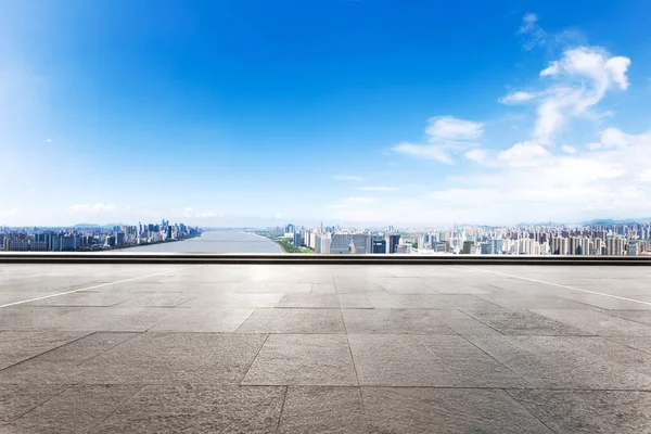 Paysage Urbain Hangzhou Nouvelle Ville Plancher Brique Vide — Photo