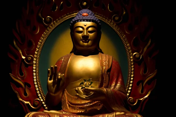 Goldene Buddha Statue Tempel — Stockfoto