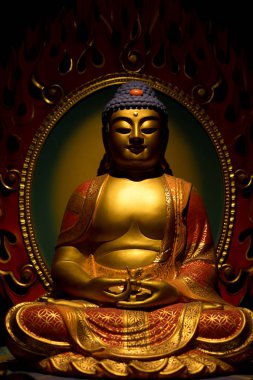 Tapınaktaki altın Buda heykeli