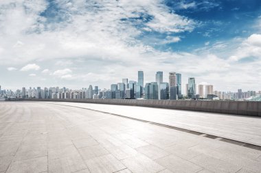 cityscape modern şehir boş tuğla zemin