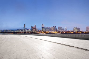 cityscape Portland boş tuğla zemin