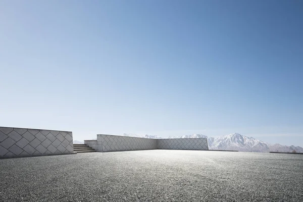 空の道から白い雪の山 — ストック写真