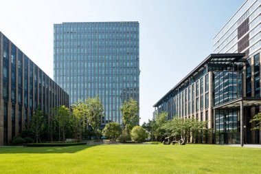 midtown Hangzhou Çayır yakınındaki modern ofis binaları