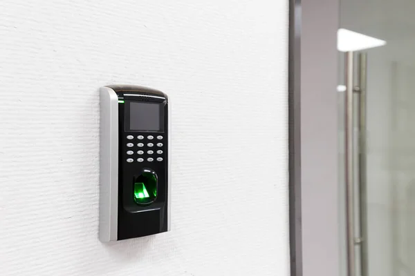 Fingerprint scanner on wall — Stock Photo, Image