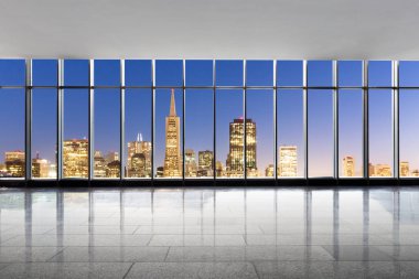 gece sahne boş ofis San Francisco'daki modern binaların