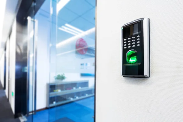 Fingerprint scanner on wall — Stock Photo, Image