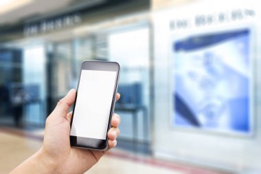 cep telefonu ile alışveriş merkezi iç