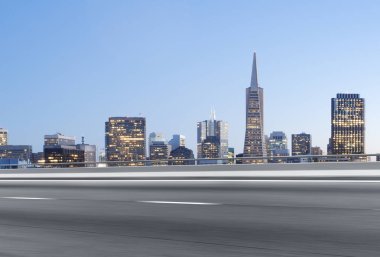 asfalt yol ile cityscape modern şehir