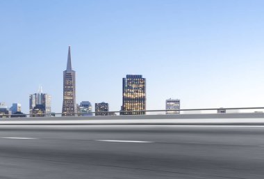 asfalt yol ile cityscape modern şehir