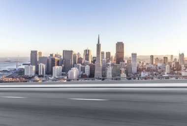 asfalt yol ile cityscape modern şehir